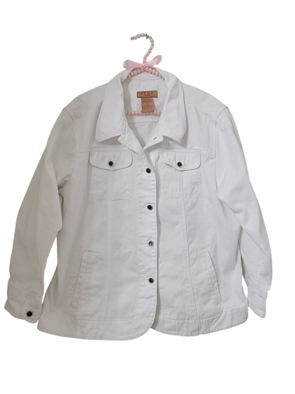 Vintage Zena Jeans Size 3X White Denim Jacket